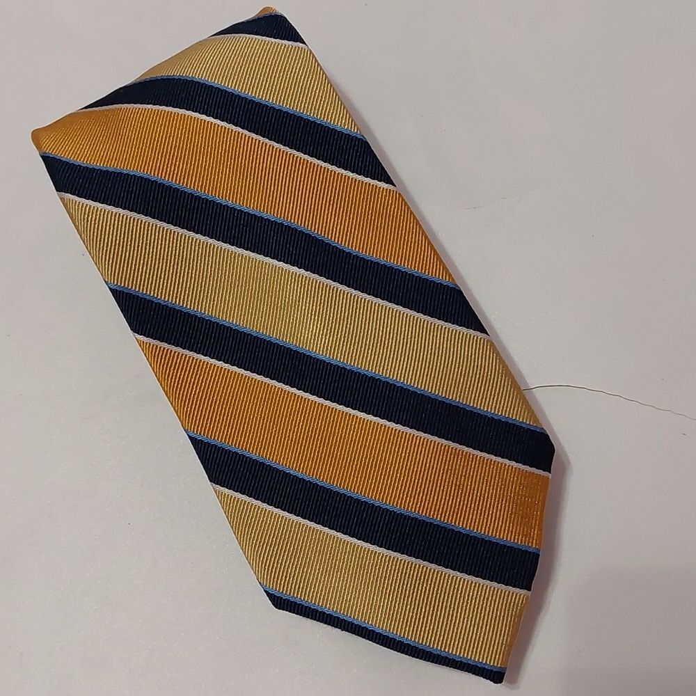Chaps Bright Multicolor Diagonal Stripes Designer Silk Necktie